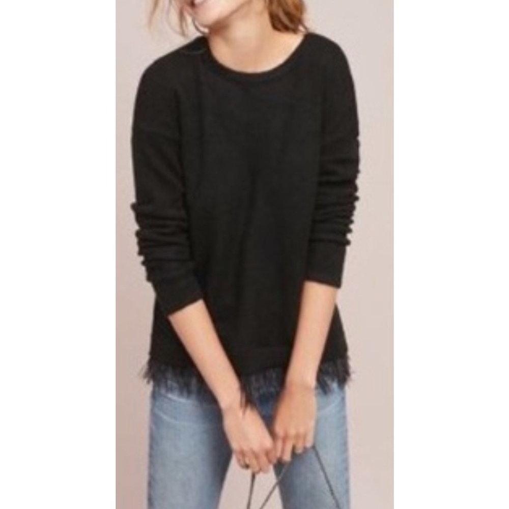 Anthropologie‎ Moth Westwood feather trim sweater. NWOT. Retail 118
